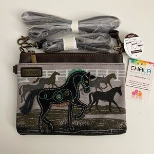Chala Convertible Horse Crossbody Purse Clutch Vegan Handbag